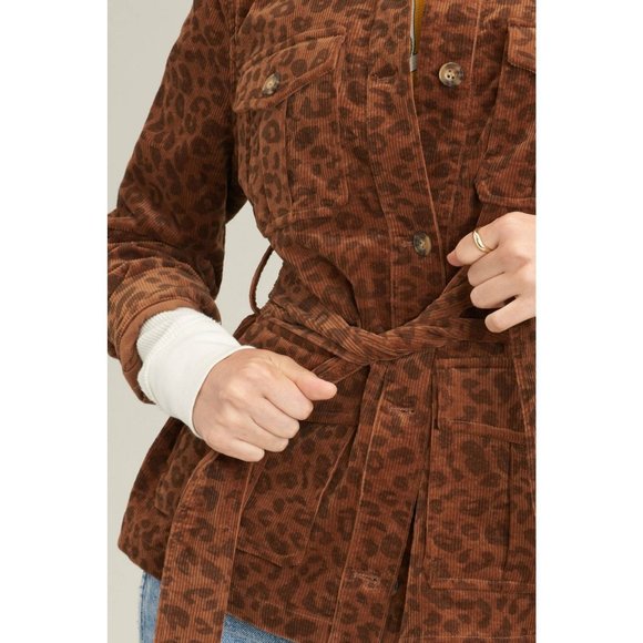Anthropologie Avec Les Filles Leopard Corduroy Shirt Jacket - Picture 3 of 12